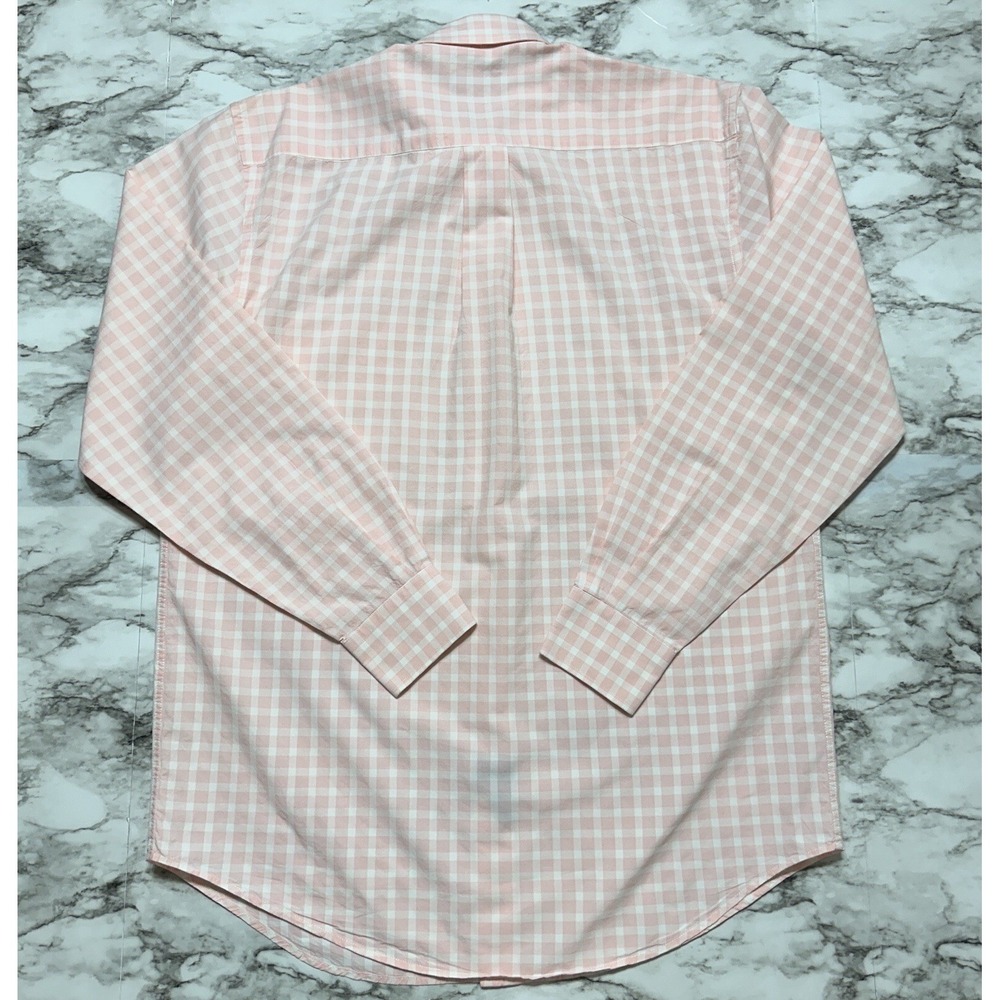 Hickey Freeman Men's Shirt Size M Pink White Check Button Up Long Sleeve Pocket - Picture 5 of 7